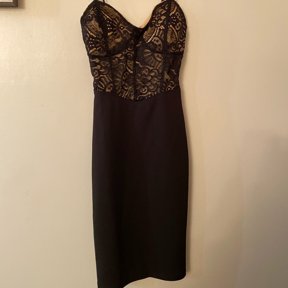 Charlotte Russe black and nude dress